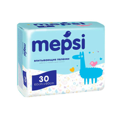 Пеленки детские впитывающие 60х60 30 шт Mepsi 1
